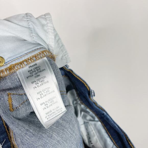 Frame Denim Size 26 Le Skinny De Jeanne Tulip Hem in York Wash Cotton Stretch - Picture 9 of 12